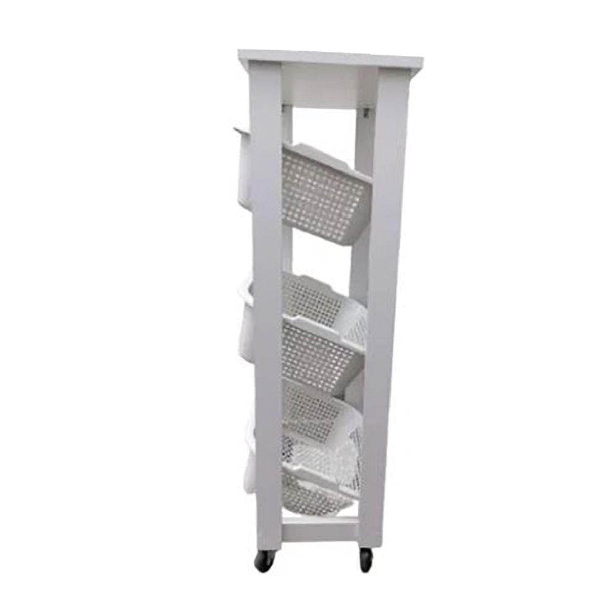 START FG - Mueble Verdulero de cocina repostero olimpo en melamine rodante blanco