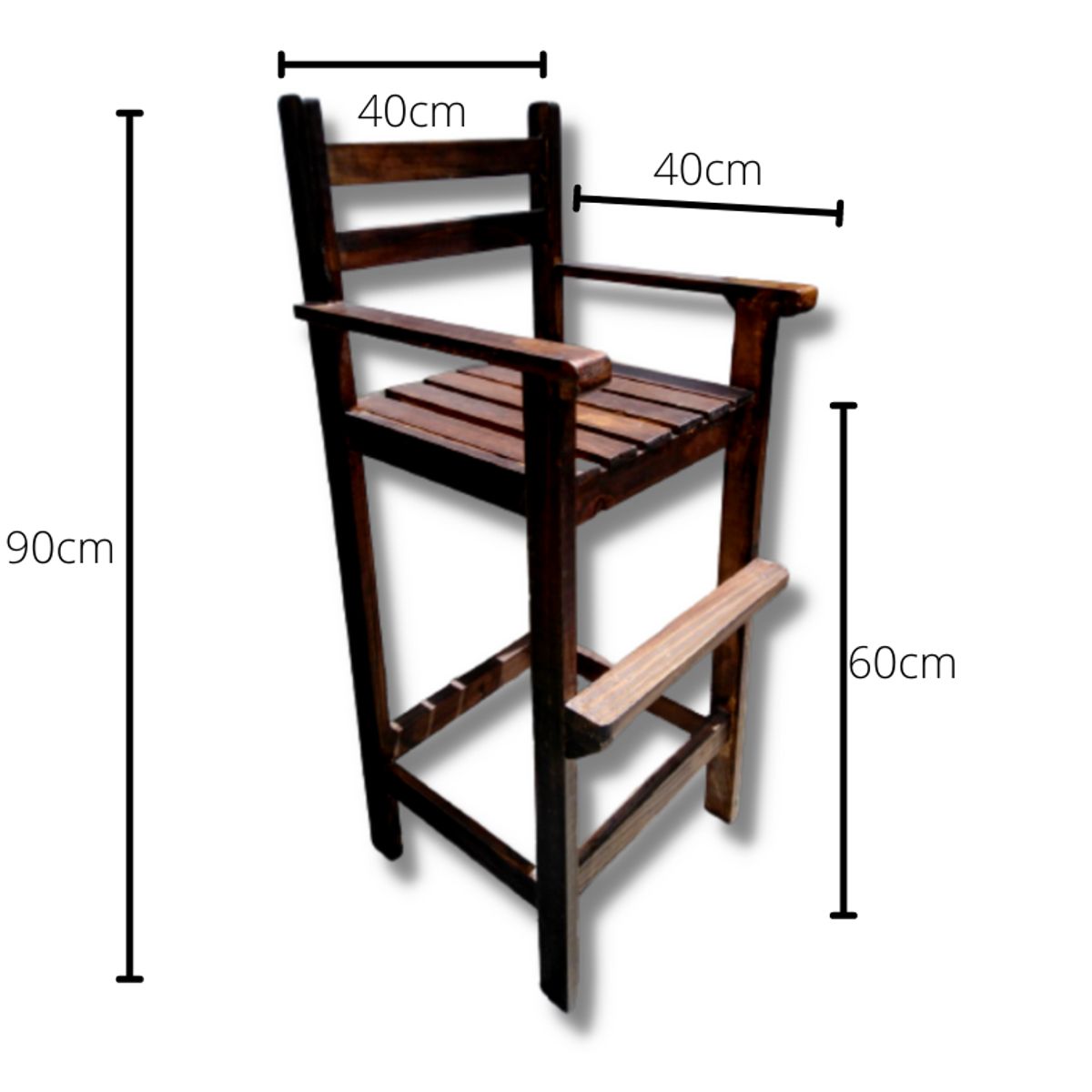 GENERICO - Silla de niños alta para la mesa comedor en marron