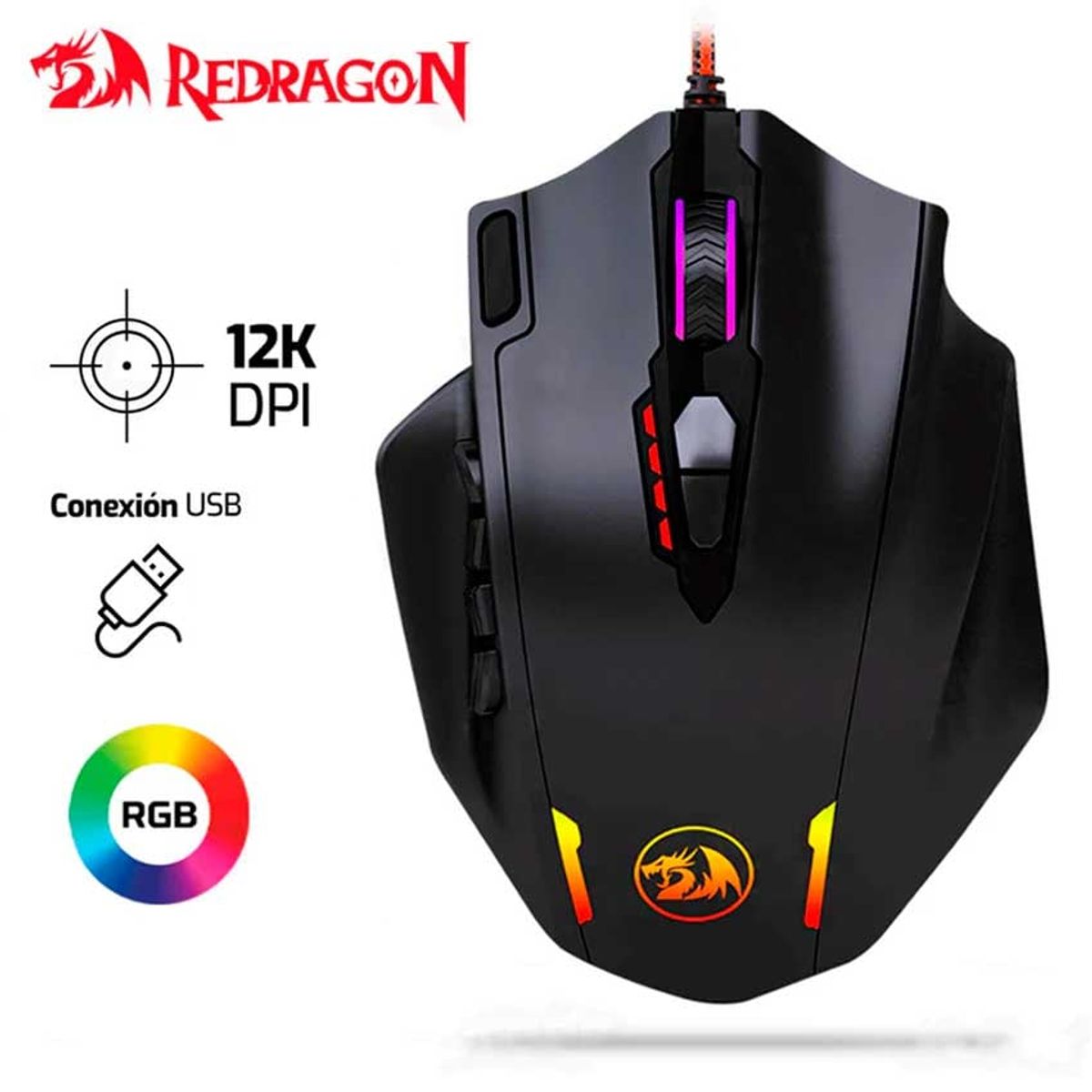REDRAGON - Mouse REDRAGON IMPACT M908 12,400 DPI RGB
