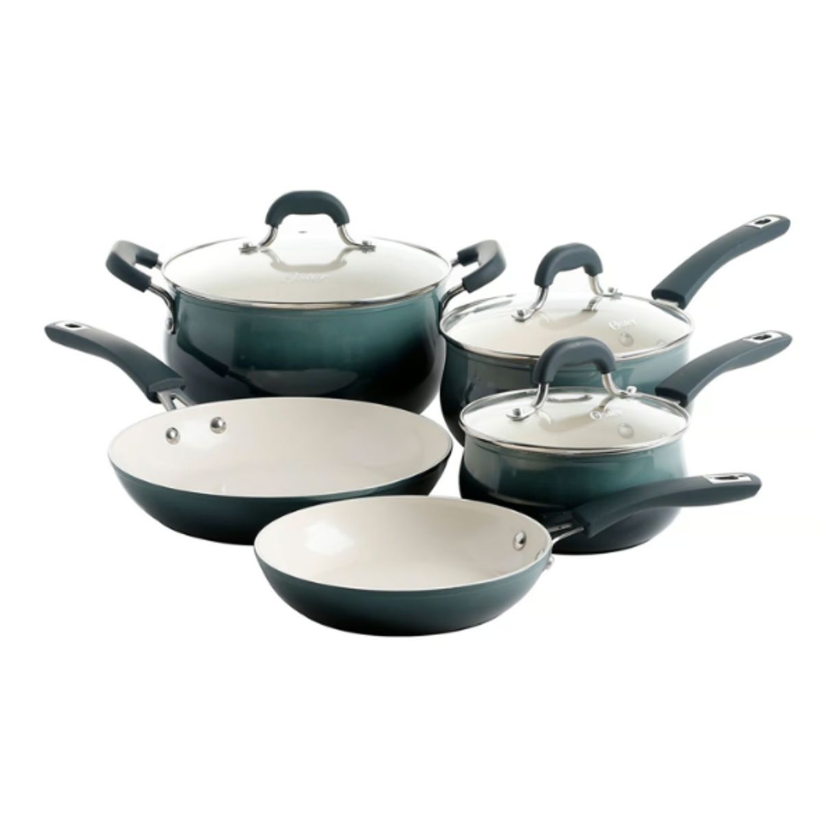 OSTER - Juego de ollas de cerámica 8 piezas Oster