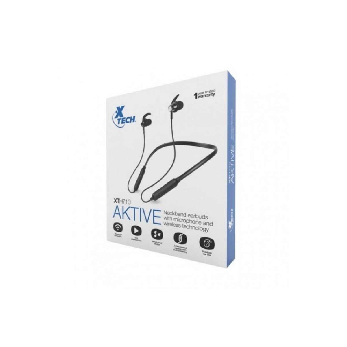 XTECH - Audifonos Bluetooth Neckband Xtech Aktive XTH-710 - Negro