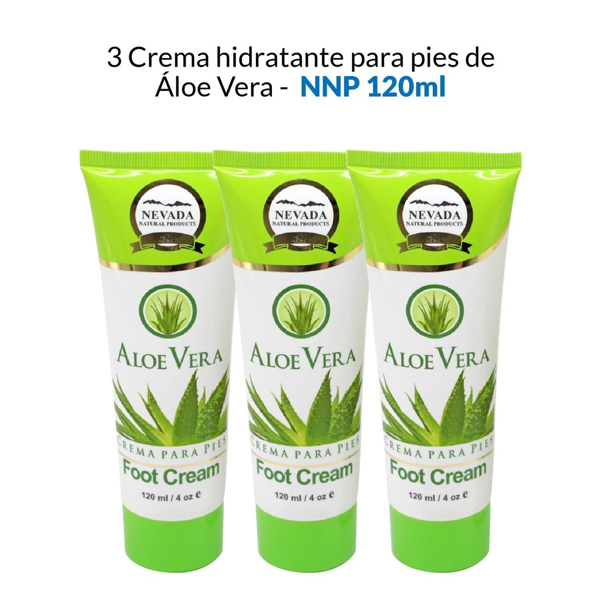 NEVADA NATURAL PRODUCTS - Crema Hidratante Para Pies De Aloe Vera Nevada 120ml 3 Unidades