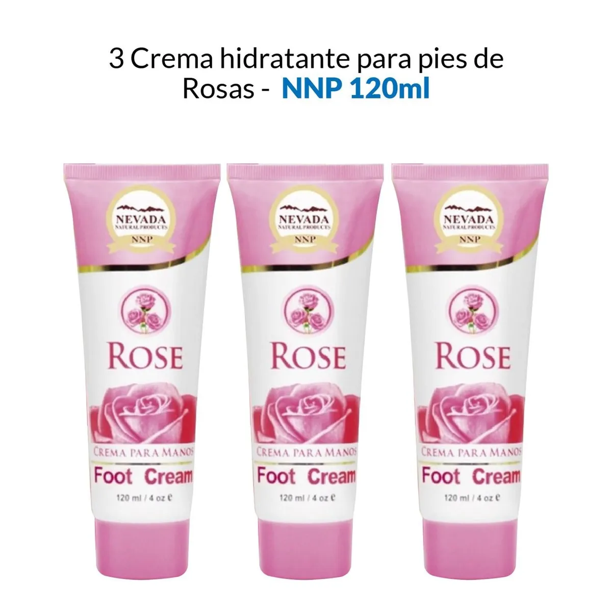 NEVADA NATURAL PRODUCTS - Crema Hidratante Para Pies De Rosas Nevada 120ml 3 Unidades