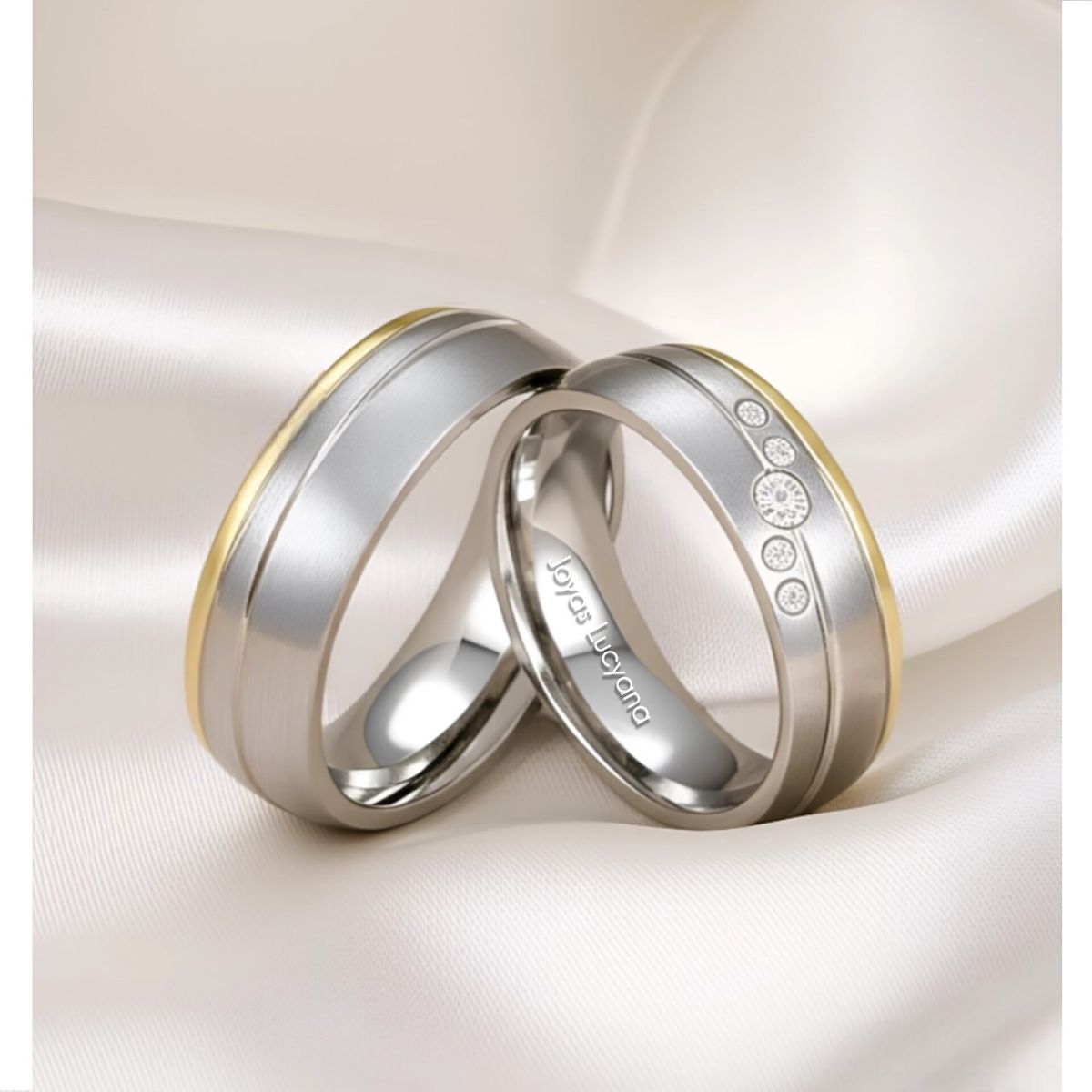 LUCYANA JOYAS Y ACCESORIOS - Aros y Alianzas Matrimonio Pareja MUJER Plateado - Joyas Lucyana