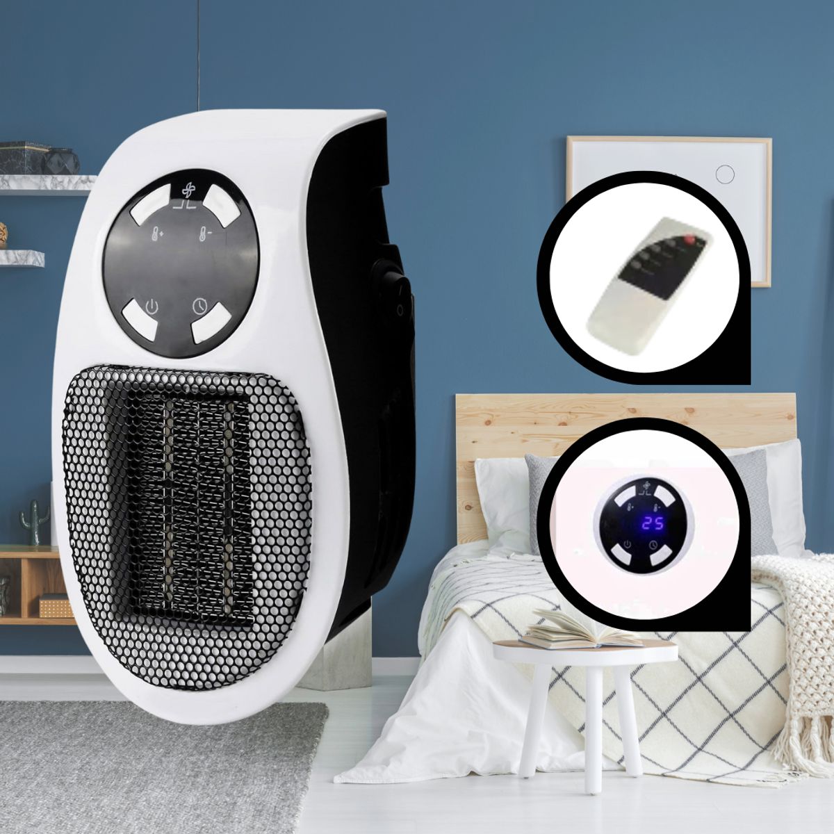 GENERICO - Calentador Calefacción Eléctrico Pared Control Remoto