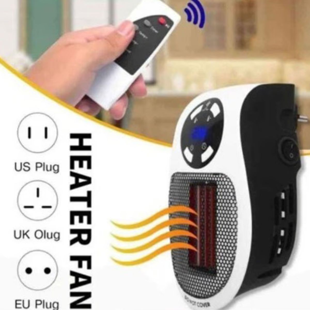 GENERICO - Calentador Calefacción Eléctrico Pared Control Remoto