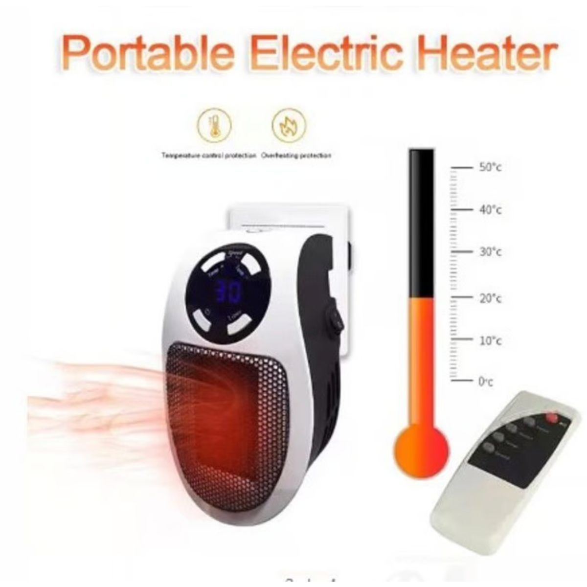 IMPORTADO MC - Calentador Calefacción Eléctrico Pared Control Remoto