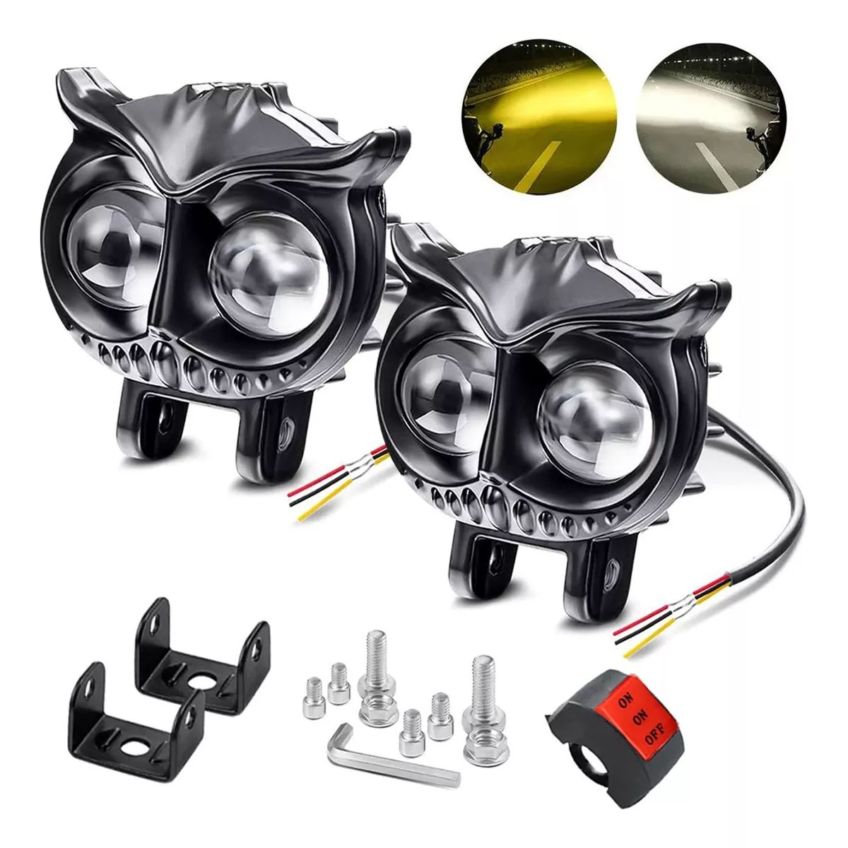 GENERICO - Par Luces Led Para Faros Motos Luz Auxiliares Lupa Autos