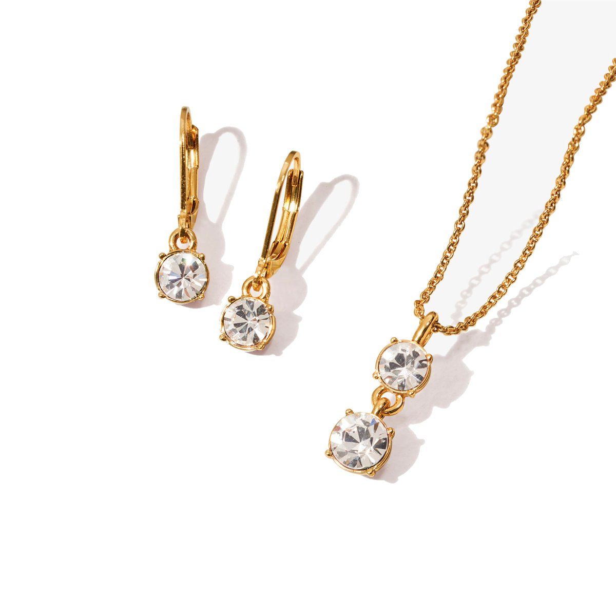 YANBAL - Colección Brillo De Cristal Collar y Aretes Joyeria Yanbal