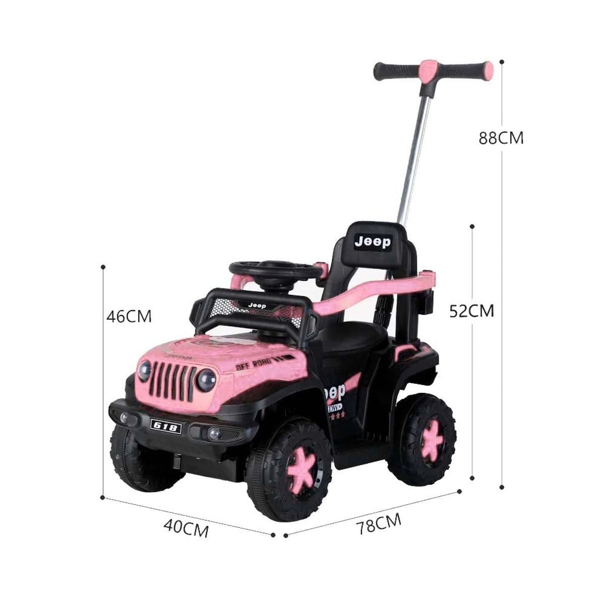 BABYKISS - CARRO CON CONTROL REMOTO ELECTRICO TODO TERRENO ROSADO