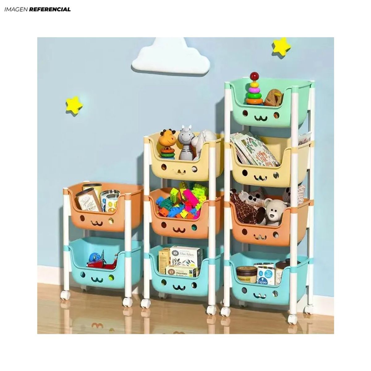 IMPORTADO MC - Organizador Estante Multifuncional 4 Niveles Kawaii