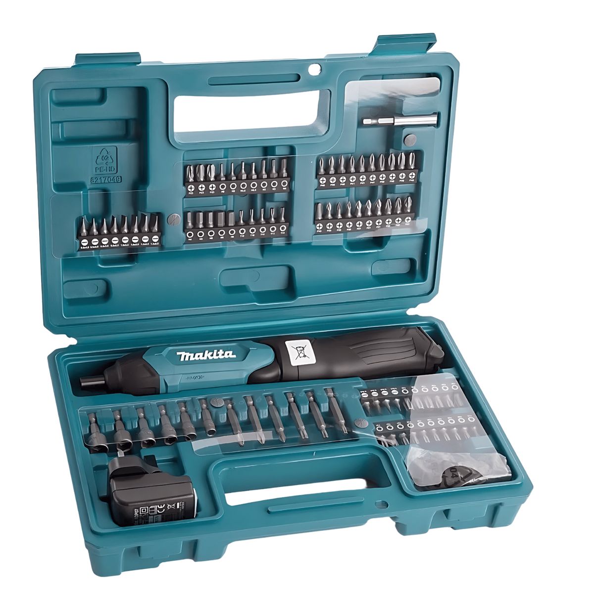 MAKITA - Atornillador 1/4'' Hex 3.6V 6Nm Makita + 81 Accesorios Makita DF001DW