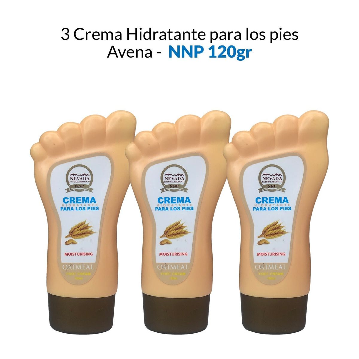 NEVADA NATURAL PRODUCTS - Crema Hidratante Para Los Pies Avena 120ml 3 Unidades