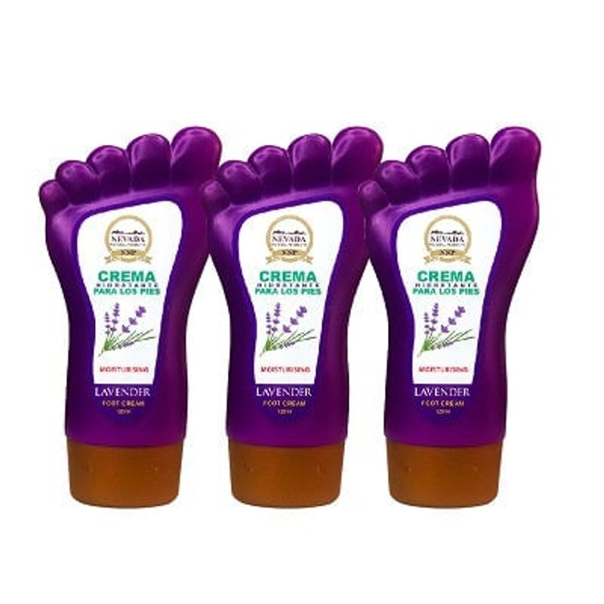 NEVADA NATURAL PRODUCTS - Crema Hidratante Para Los Pies Lavander Nevada 120ml 3 Unidades