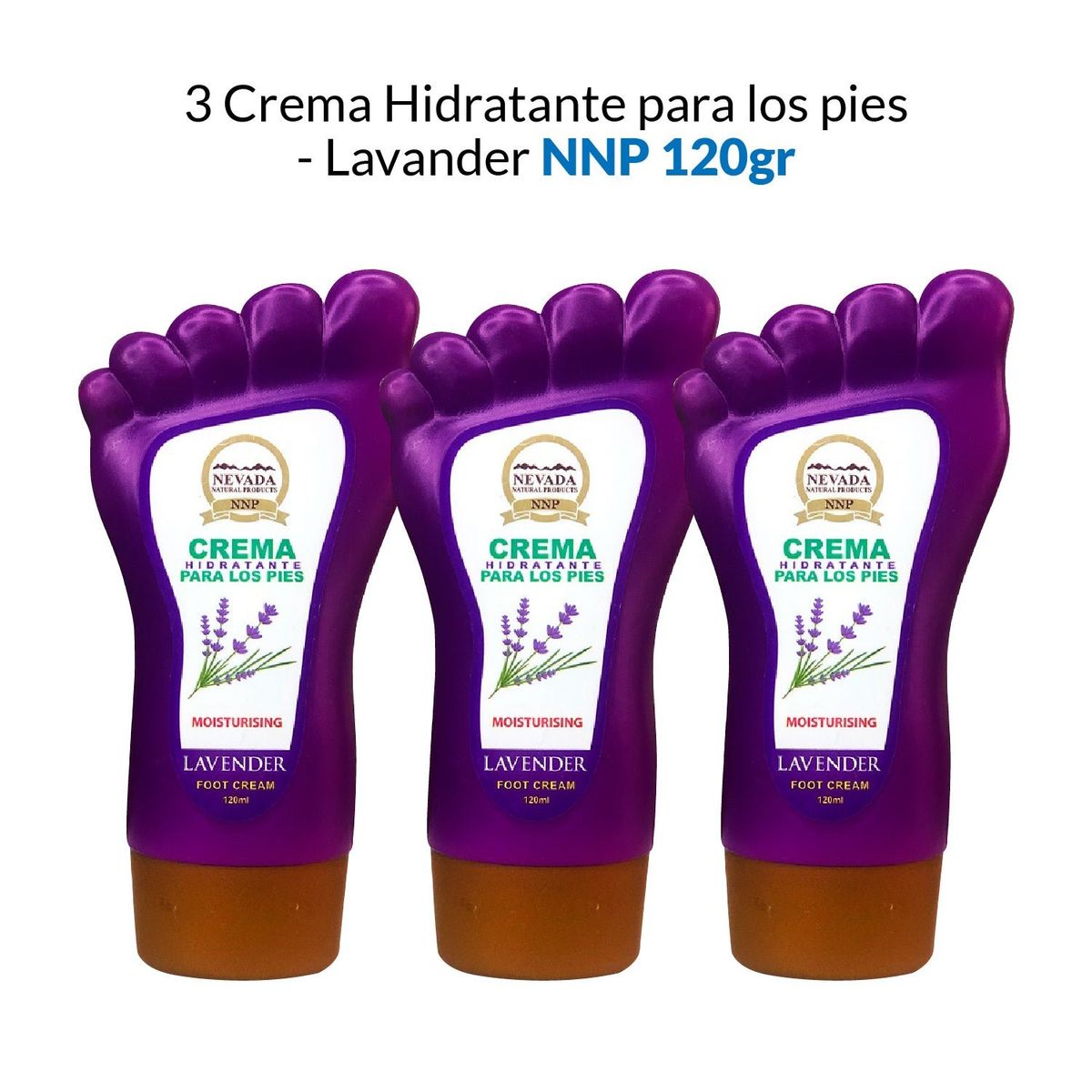 NEVADA NATURAL PRODUCTS - Crema Hidratante Para Los Pies Lavander Nevada 120ml 3 Unidades