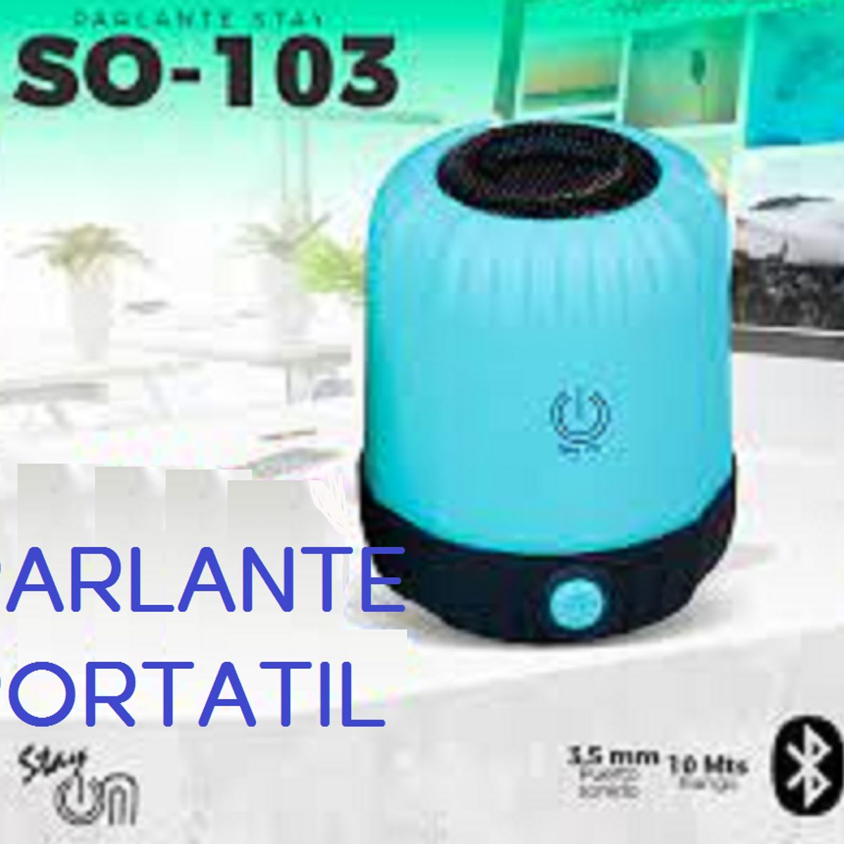 STAY ON - Parlante portátil con Bluetooth y Bass CELESTE STAY ON