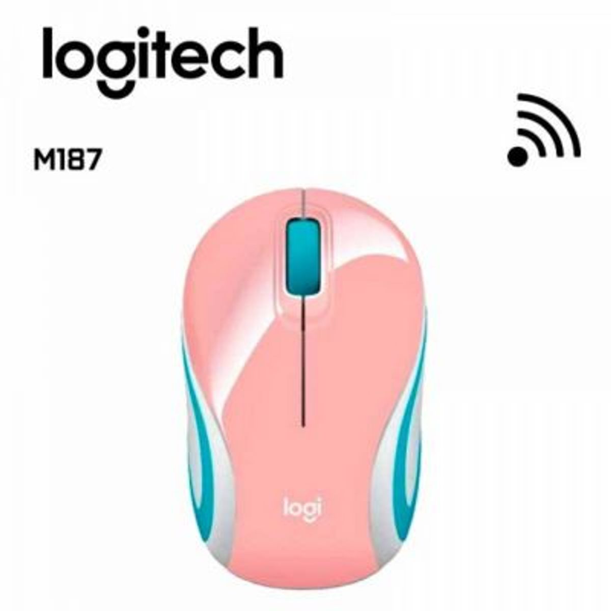 LOGITECH - Mouse Logitech M187 Mini Inalámbrico Rosado