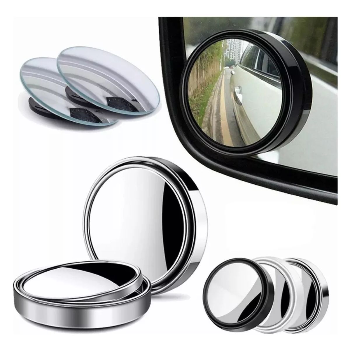 GENERICO - Espejo Retrovisor Para Angulo 360 Coche Punto Ciego 2 Pcs