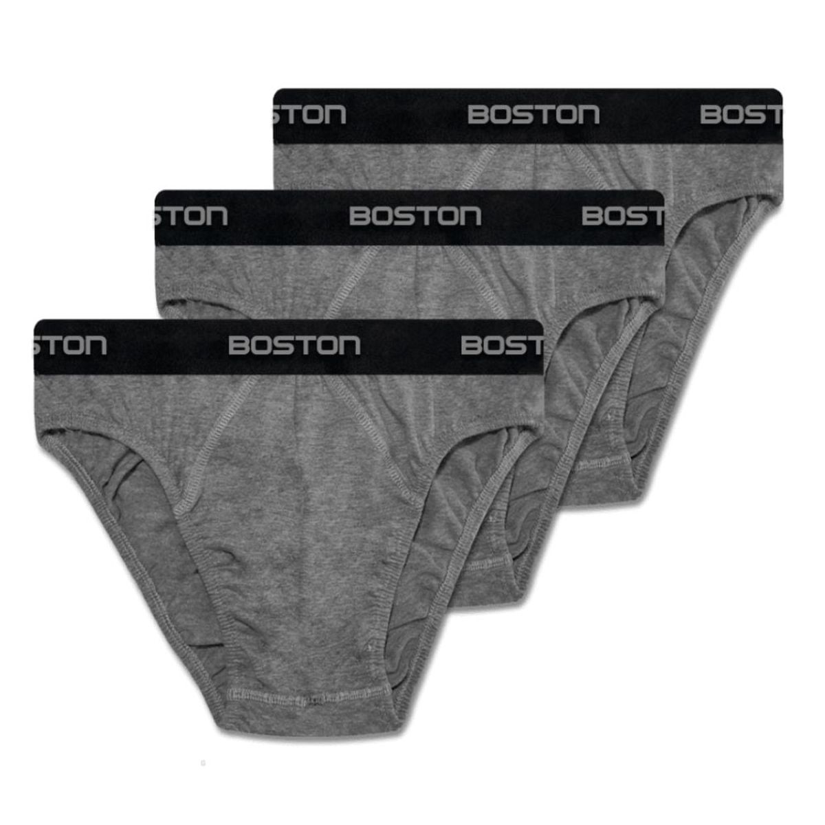 BOSTON - Pack x3 Trusas Boston Hombre Bikini Color Plomo Talla S