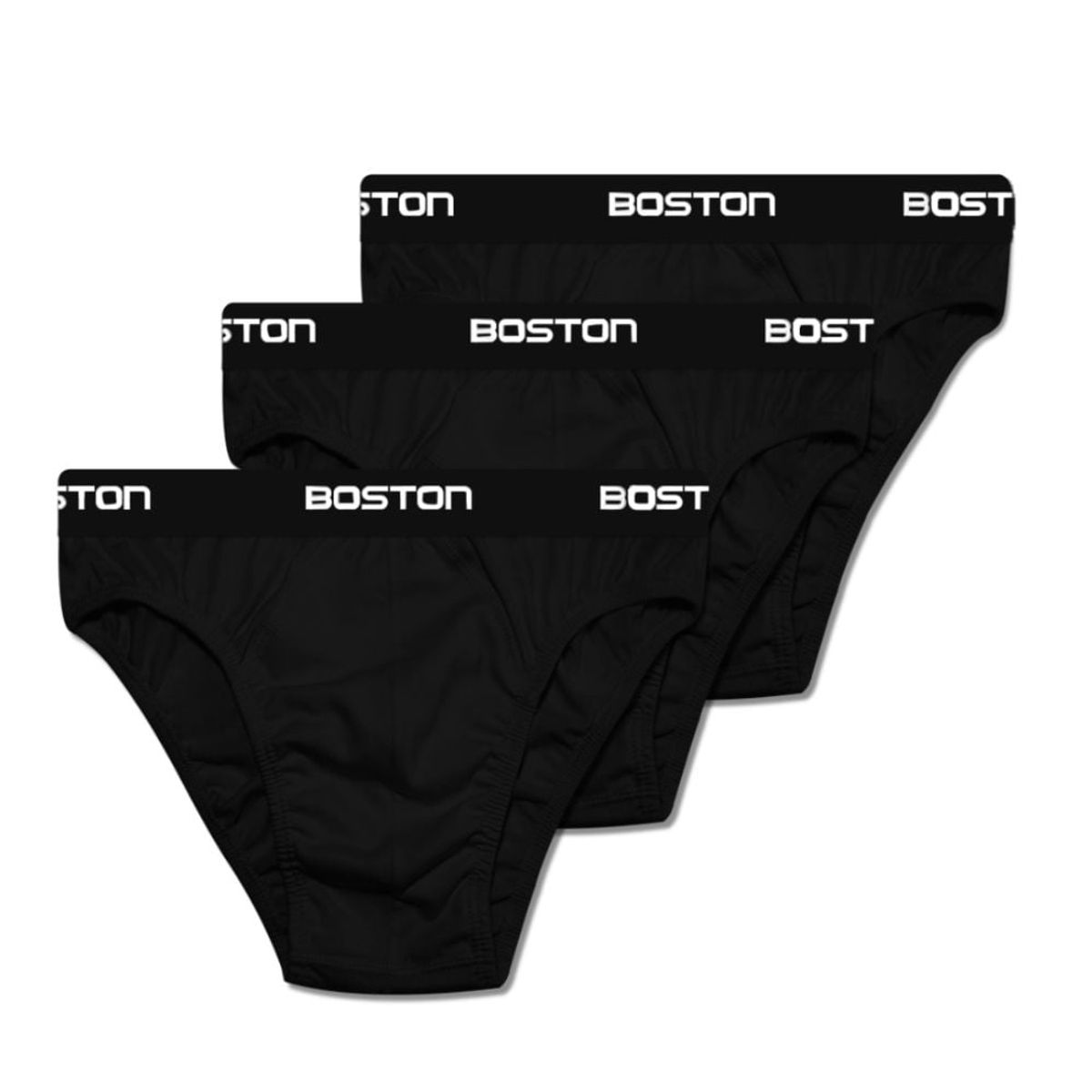 BOSTON - Pack x3 Trusas Boston Hombre Bikini Color Negro Talla M