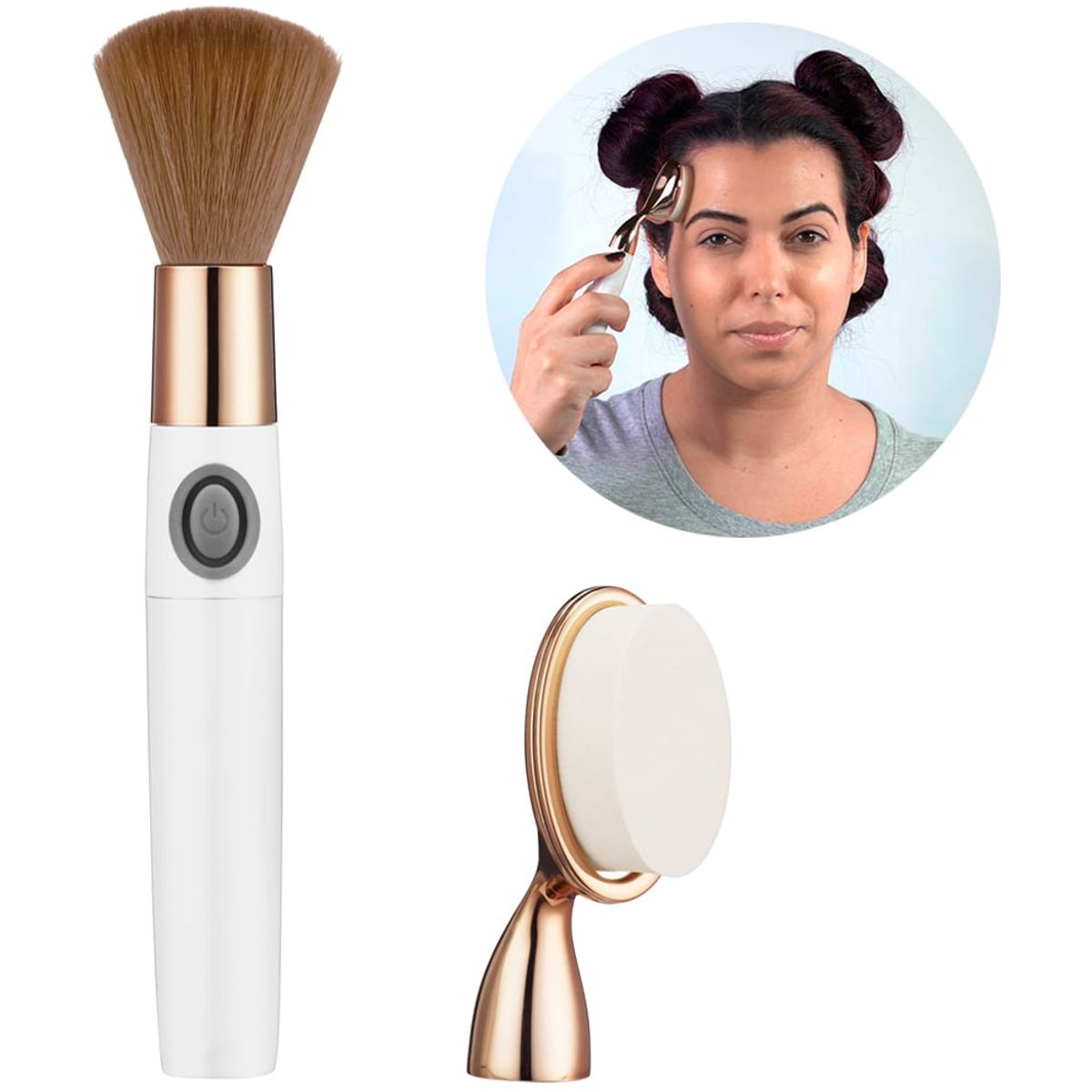 CONAIR - Brochas para Maquillaje con Vibración Facial Conair Blanco