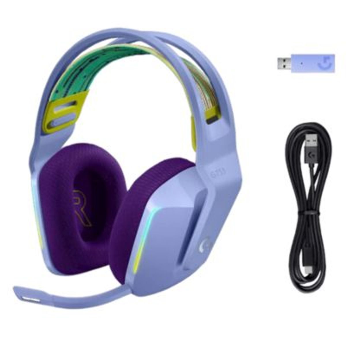 LOGITECH - Audífono Gamer Inalámbrico Logitech G733 Lightspeed USB RGB Lila