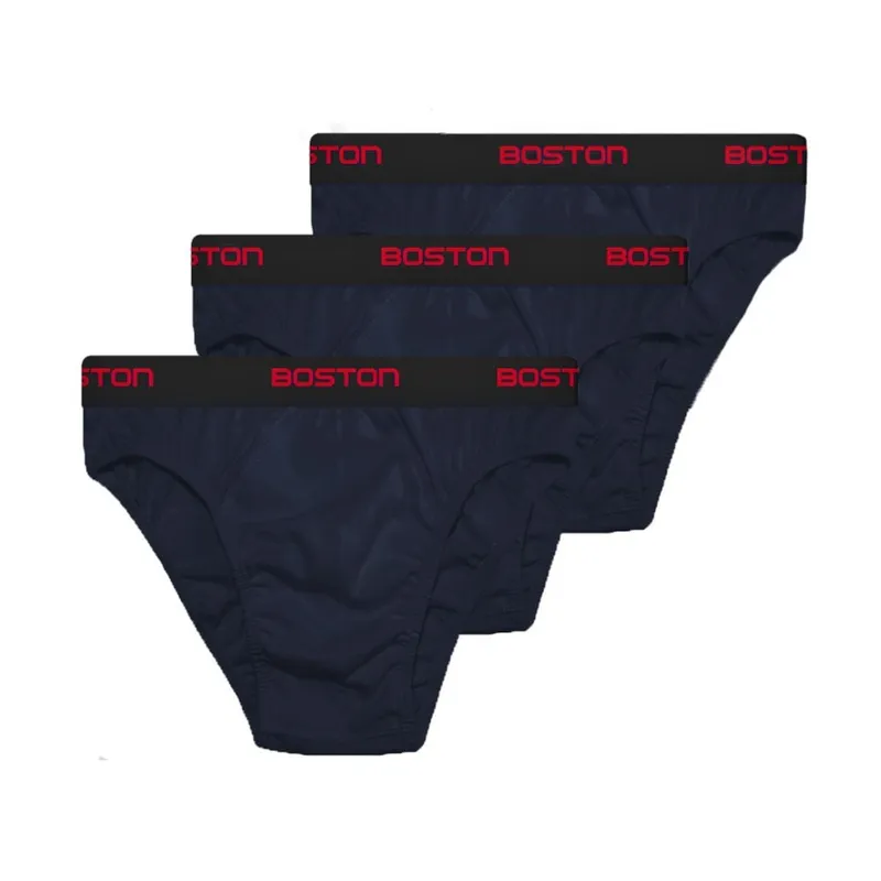 BOSTON - Pack x3 Trusas Boston Hombre Bikini Azul marino Talla L