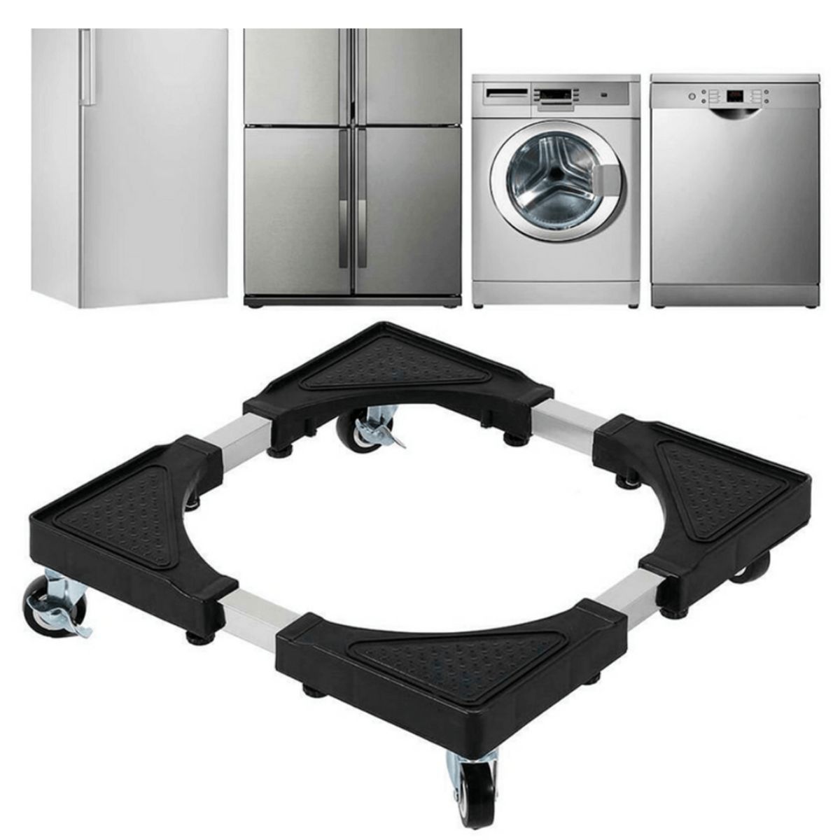 OEM - Soporte Base Ajustable Metal con Ruedas Para Electrodoméstico Lavadora