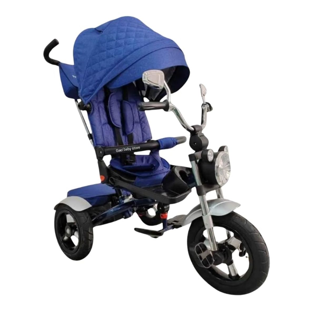 GENERICO - TRICICLO MULTIFUNCIONAL CHOPPER GIRATORIO RECLINABLE AZUL