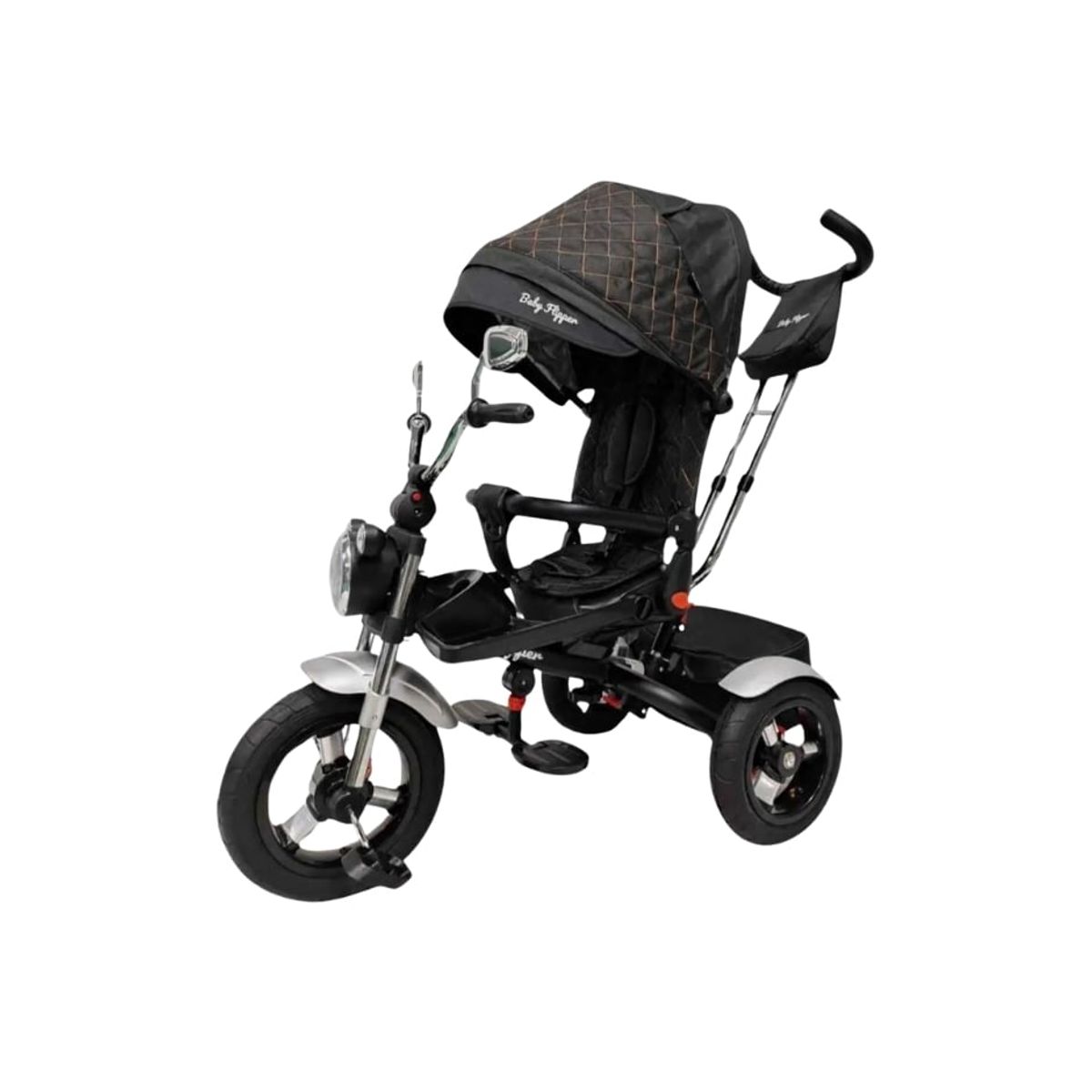 GENERICO - TRICICLO MULTIFUNCIONAL CHOPPER GIRATORIO RECLINABLE NEGRO