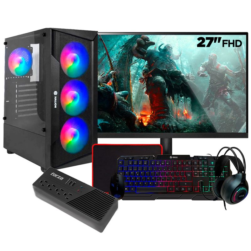 AMD - Computadora PC GAMER RYZEN 5 5600GT RAM 16GB SSD 512GB MONITOR 27 FULL HD WIFI