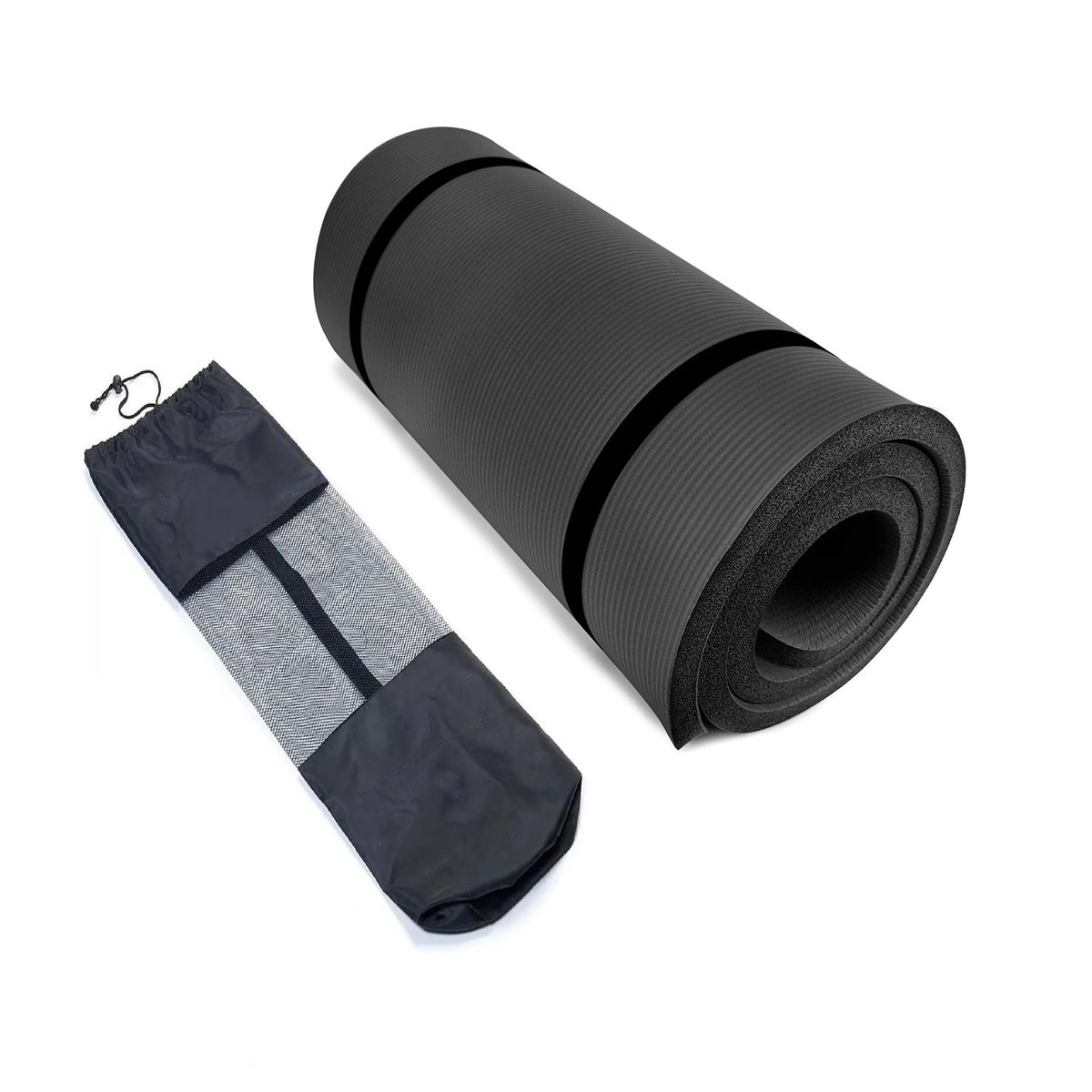 WINNER - Colchoneta Yoga Mat Extra Gruesa 20 Mm Pilates Gym Negro