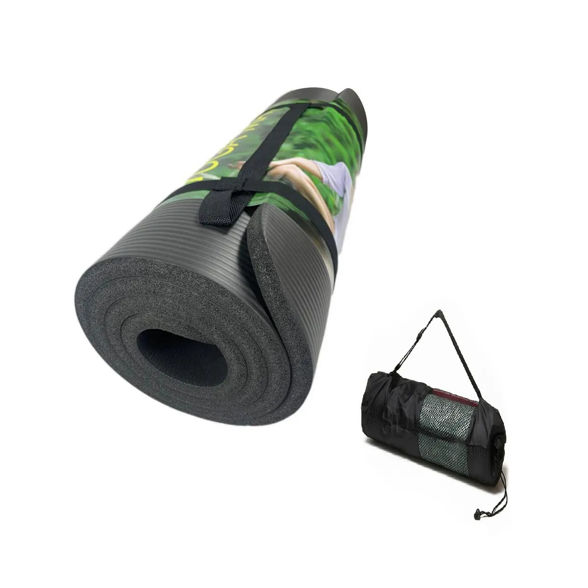 WINNER - Colchoneta Yoga Mat Extra Gruesa 20 Mm Pilates Gym Negro