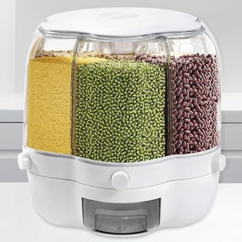 GENERICO - Dispensador de Alimentos con 6 Rejillas Clasificadas Rotación 360°