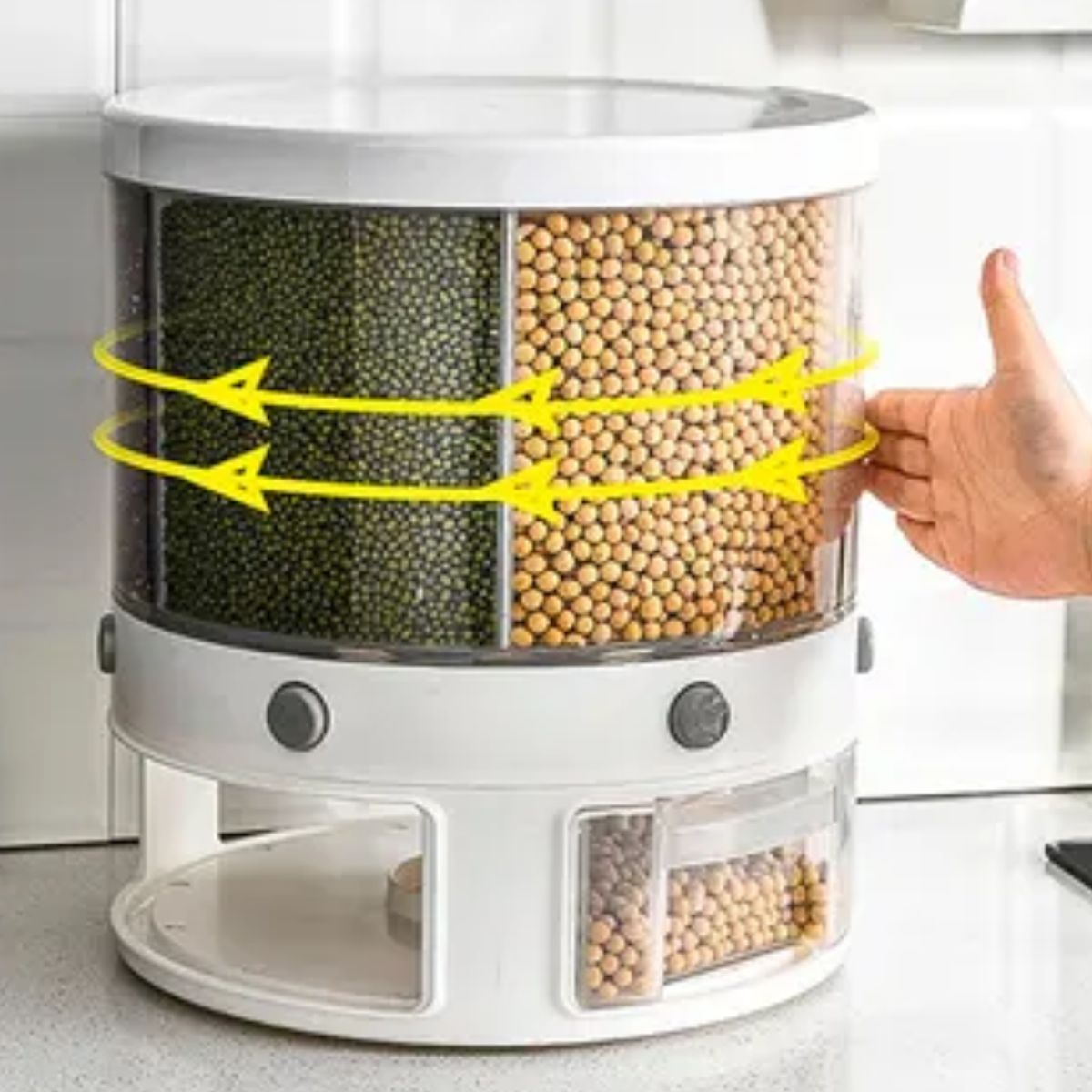 GENERICO - Dispensador de Alimentos con 6 Rejillas Clasificadas Rotación 360°