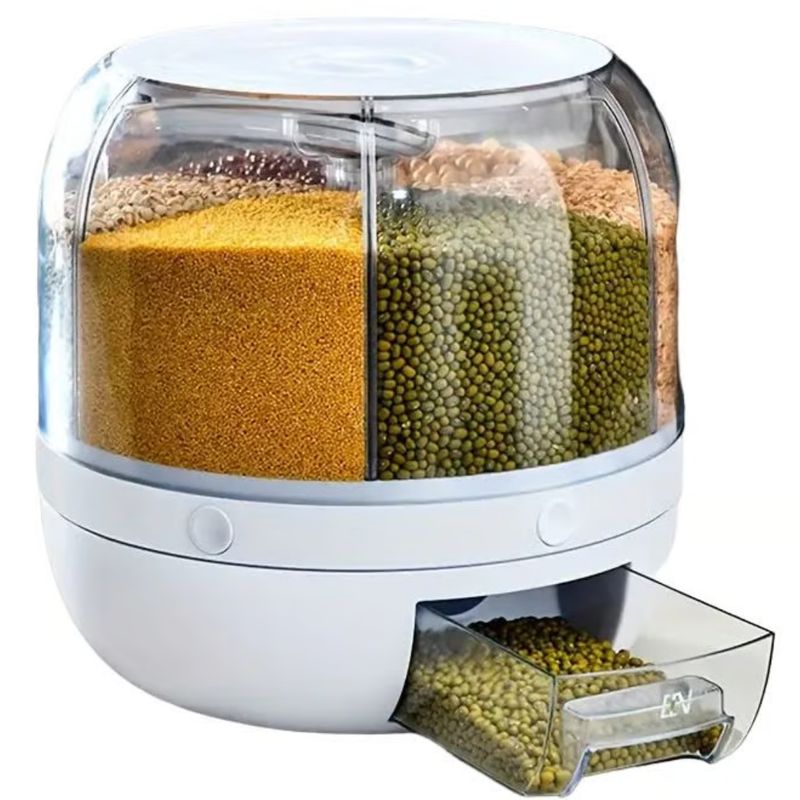 GENERICO - Dispensador de Alimentos con 6 Rejillas Clasificadas Rotación 360°