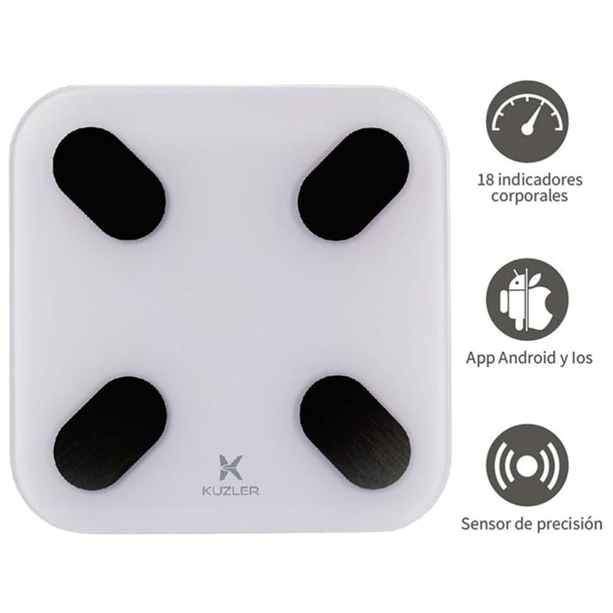 KUZLER - Balanza Corporal Digital Inteligente Bluetooth