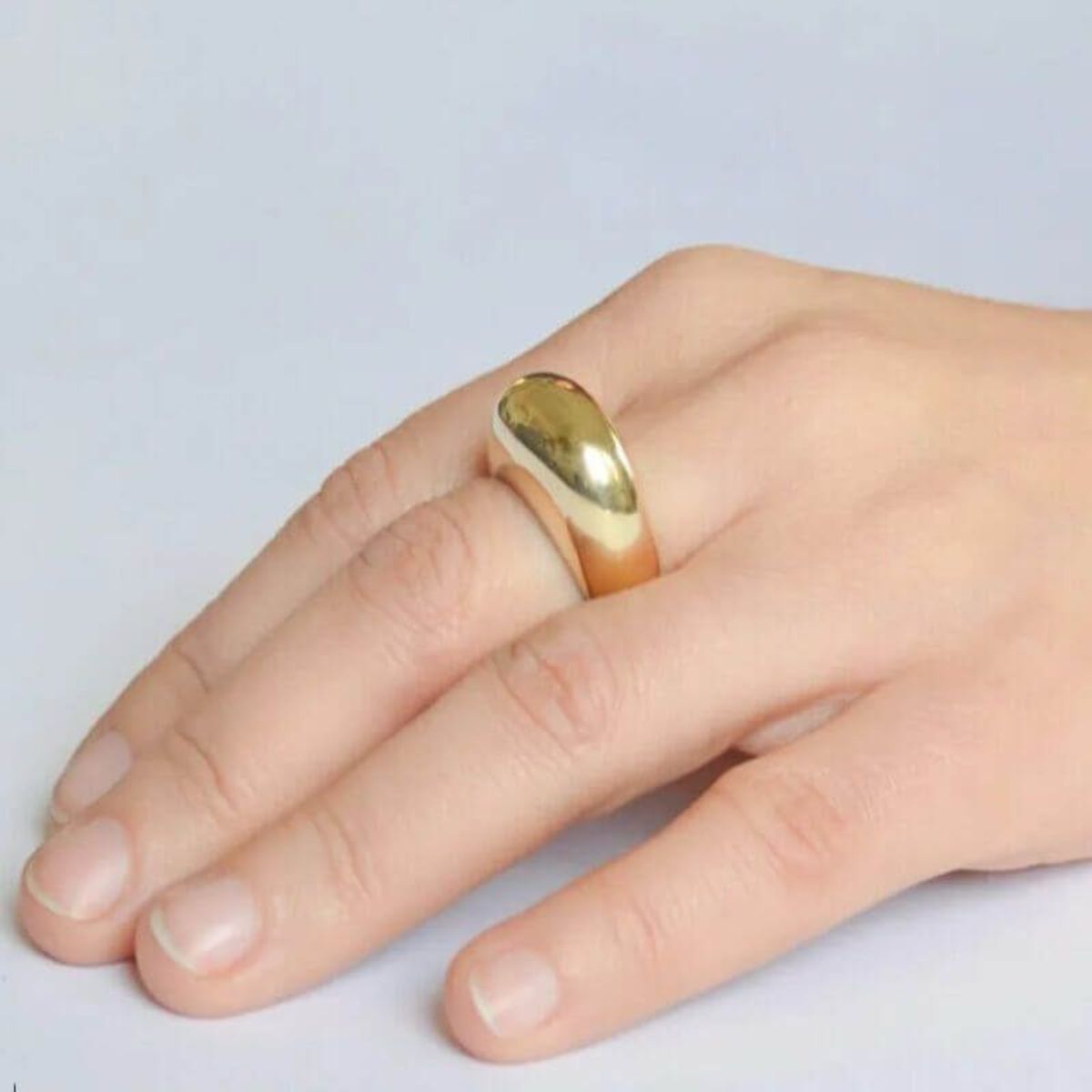 GENERICO - Anillo de acero inoxidable para mujer bañado en oro 14 k- Talla 7