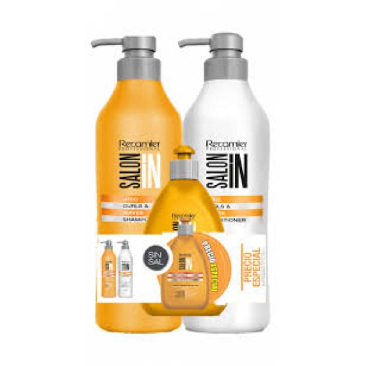 SALON IN - Salon in - Curls & Waves 1lt + Acondicionador  1 lt y Leave on 300 gr