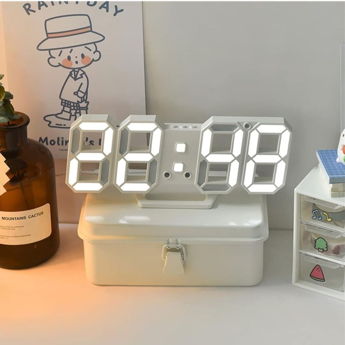 GENERICO - Reloj Digital 3D Led Pared Mesa
