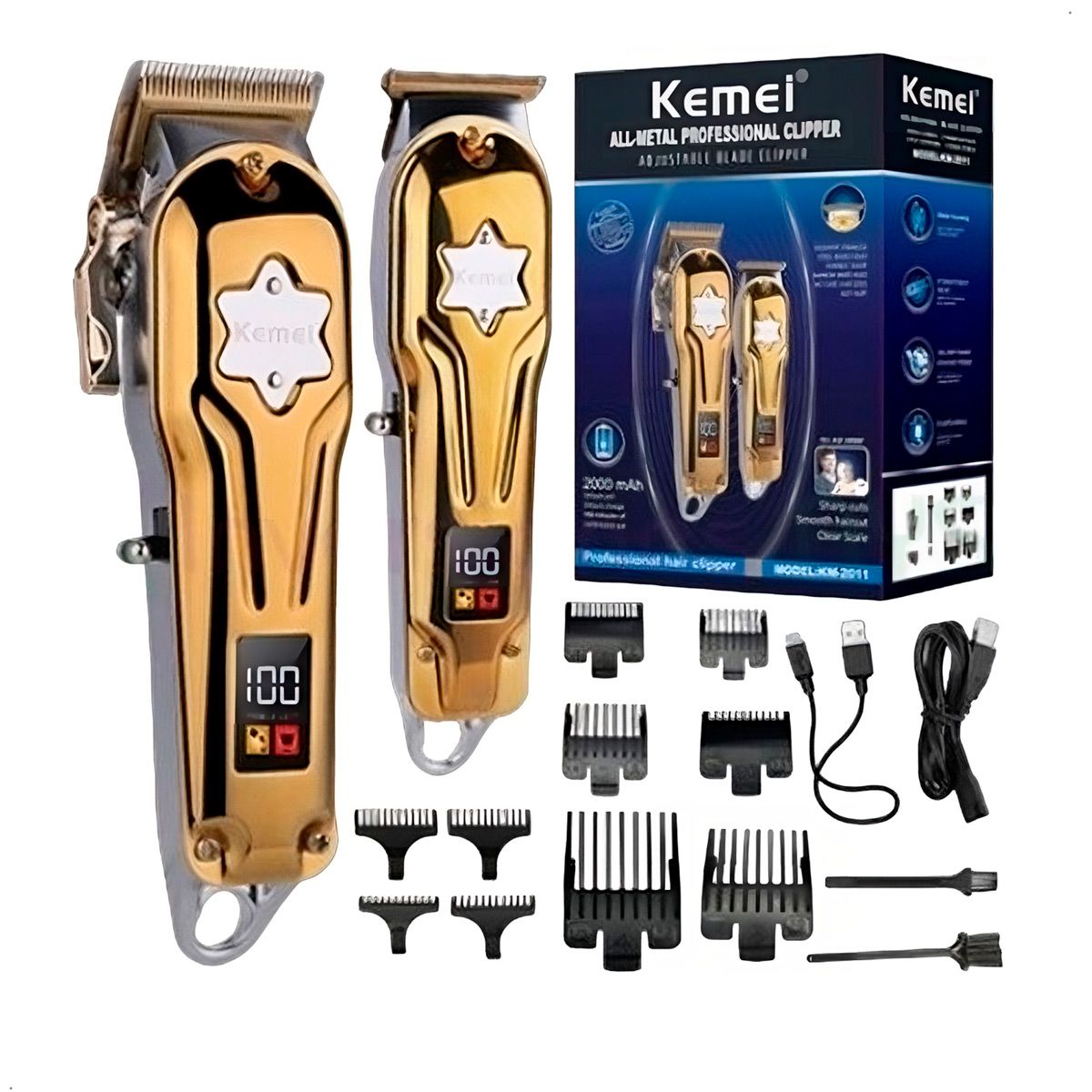 KEMEI - Máquina de Corte Cabello Combo Inalámbrica Kemei KM 2011