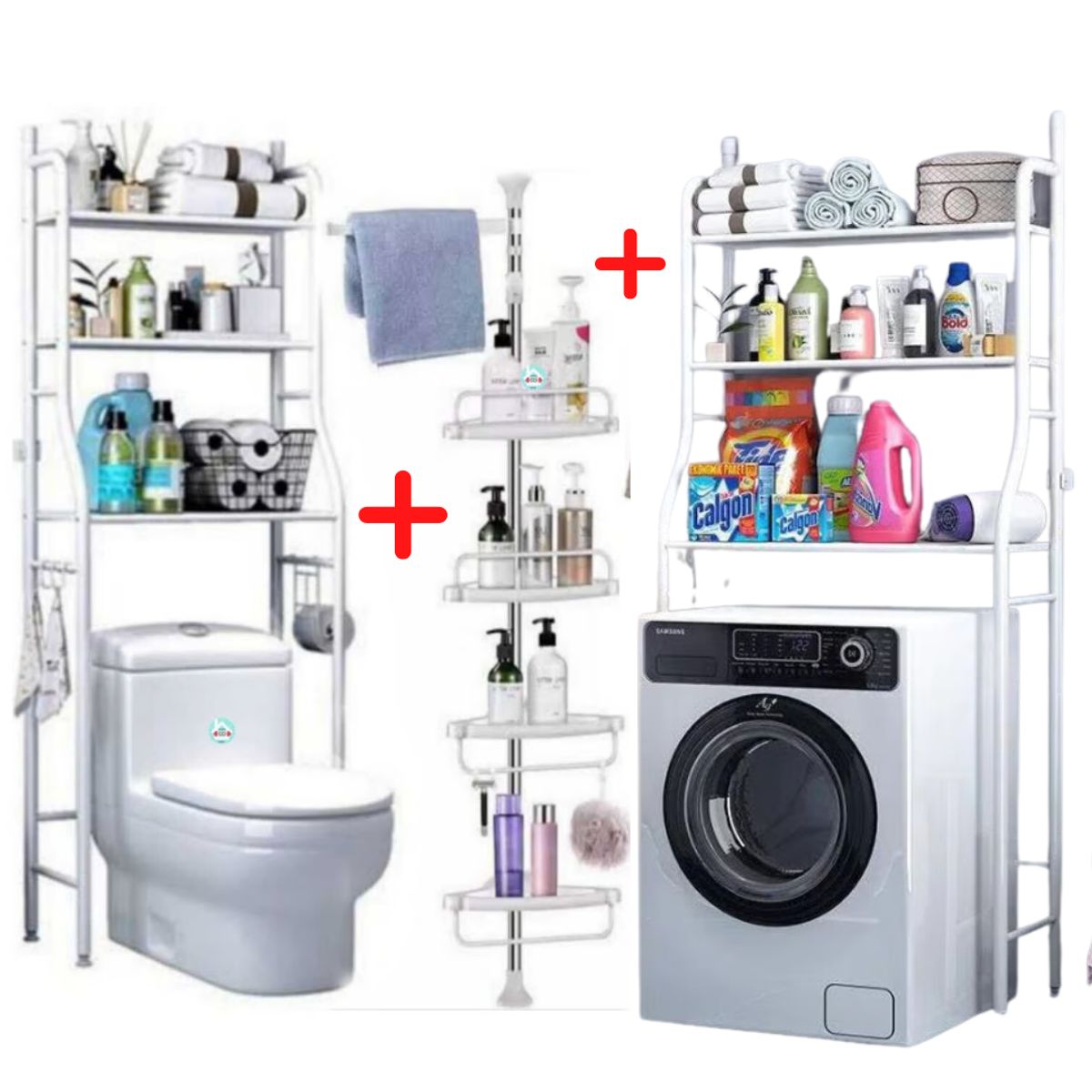 OEM - Tripack Organizador Rack Lavadora Baño y Esquinero