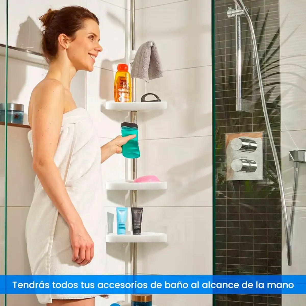 OEM - Pack Estante de Baño + Esquinero 4 Niveles 3,20M