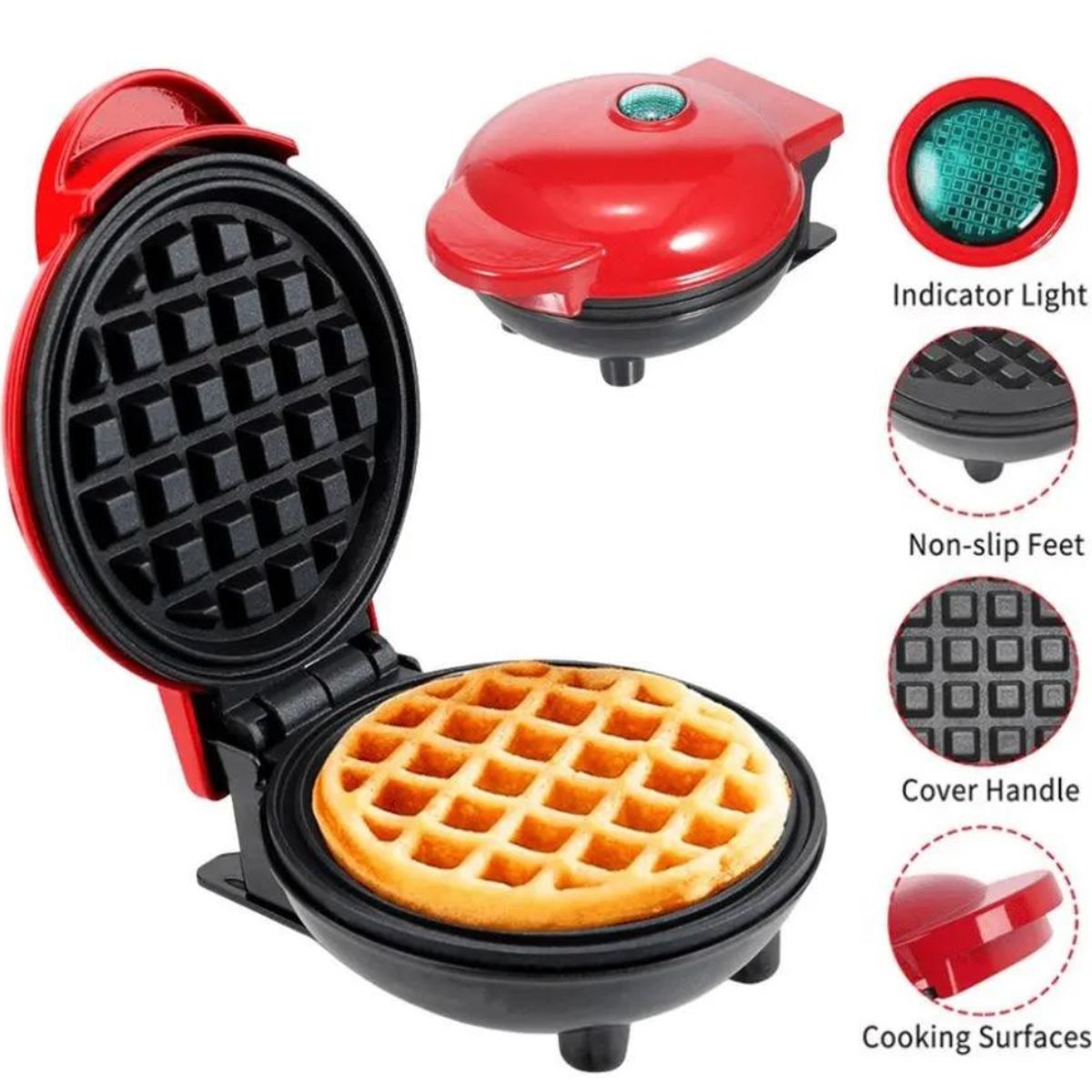 OEM - Mini Wafflera Eléctrica Antiadherente - Circular