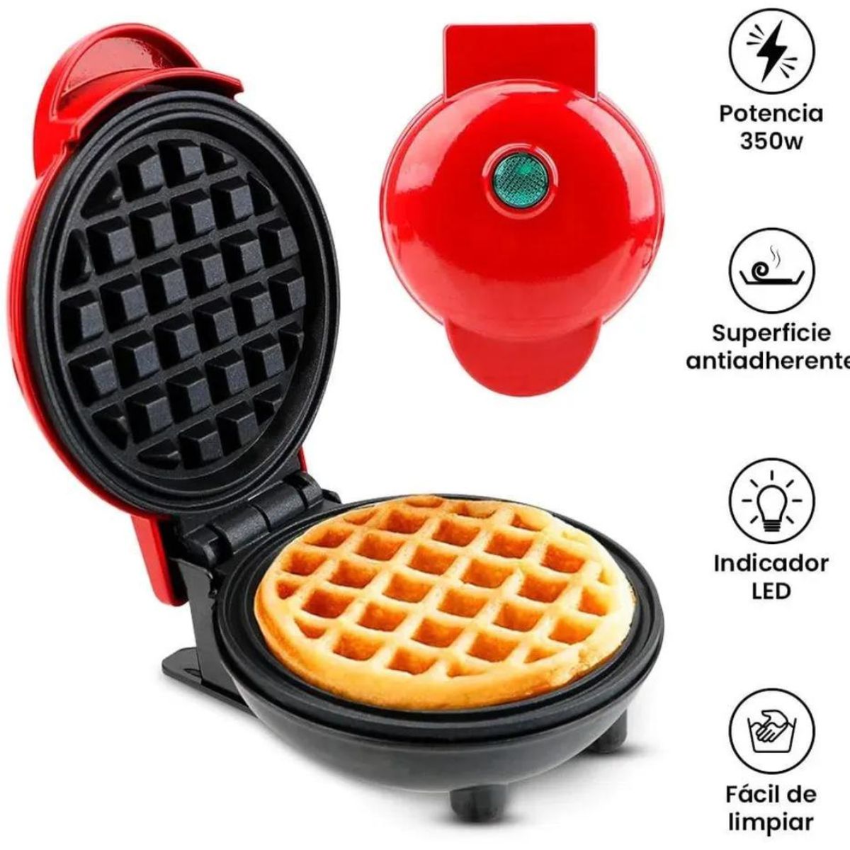OEM - Mini Wafflera Eléctrica Antiadherente - Circular