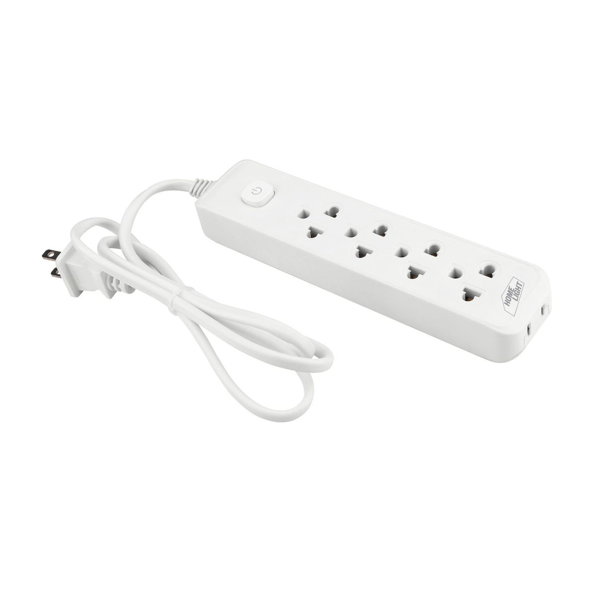 HOME LIGHT - Extensión Auto extinguible 4 Tomas + 1 Lateral 3Metros - BLANCO