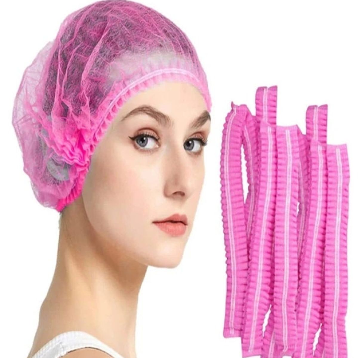 GENERICO - Tocas COFIA Cubre Cabeza ROSADO - Caja x 100 unidades