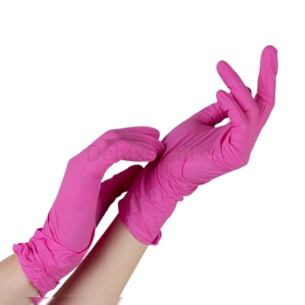 GENERICO - GUANTES DE NITRILO COLOR FUCSIA TALLA  SMALL CAJA X 100 UNIDADES