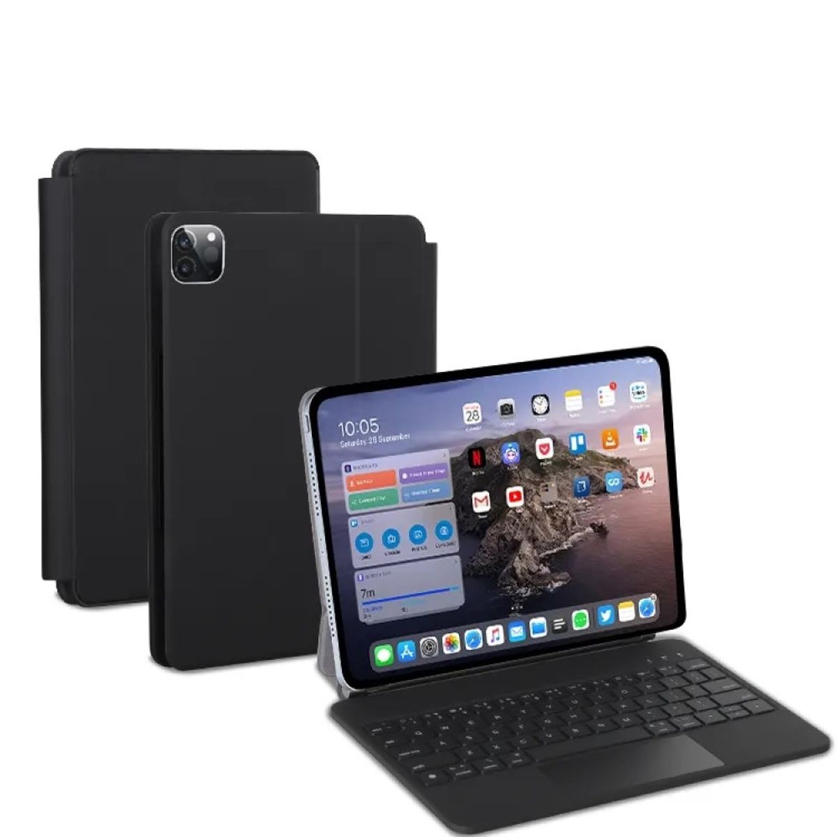 IMPORTADO MC - Magic Keyboard 12.9 pulgadas Bluetooth Calidad Asegurada Negro(A1)