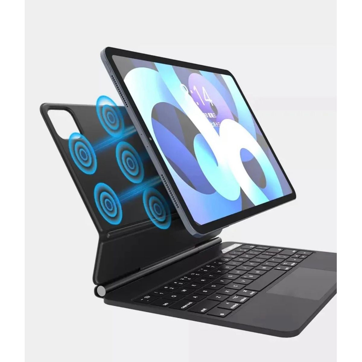 GENERICO - Magic Keyboard (A1) iPad Pro 12.9" de 3 4 5 y 6ta  Gen Negro